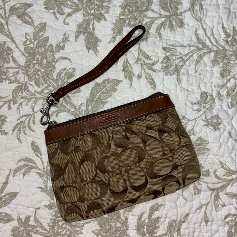 Coach Wristlet - Classic Signature Coach Design